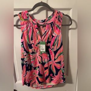 Lilly Pulitzer Essie Tank Top in “Banana Flambé” Print. Size Small. NWT